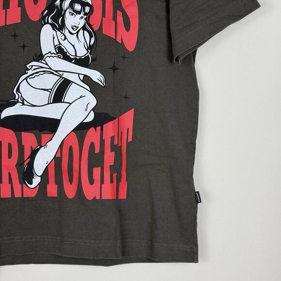 WHOOSIS “Hard to Get” Graphic T-Shirt Pin-Up GirlDesign Small Streetwear Tee Y2K - Picture 3 of 8